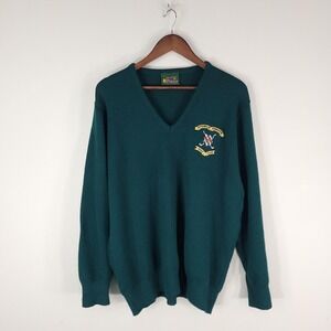 Gutersloh Garrison Golf Club Sweater Mens XL Green V Neck Made in Scotland